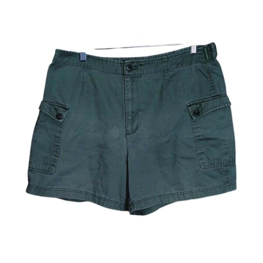 Vintage Covington Women 16 Army Green Cargo Cotton Shorts Y2k 90's Grunge
